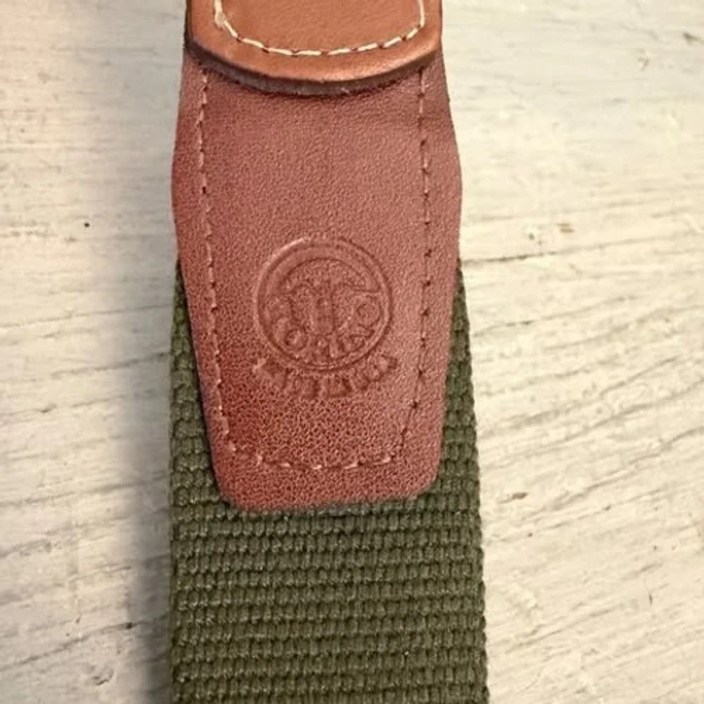 Torino Men's‎ Forest Green Surcingle Belt w/ Brown Leather Trim 52-55